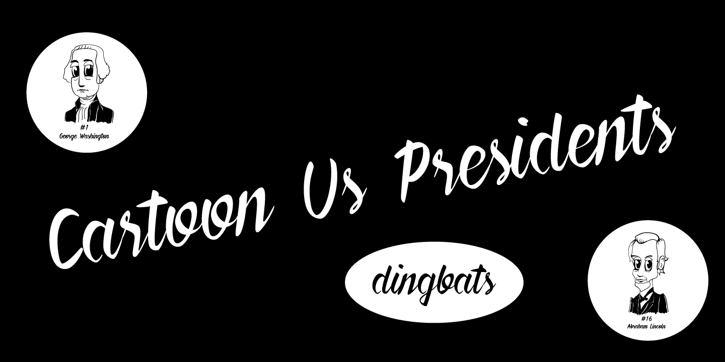 Cartoon US Presidents Dingbats Font for Designers